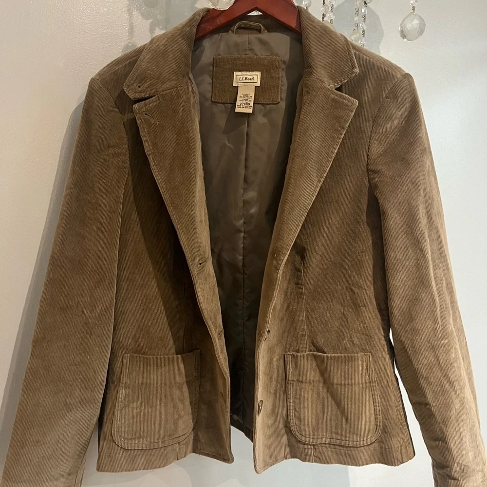 L.L. Bean Women's Tan Corduroy Blazer - Picture 2 of 6